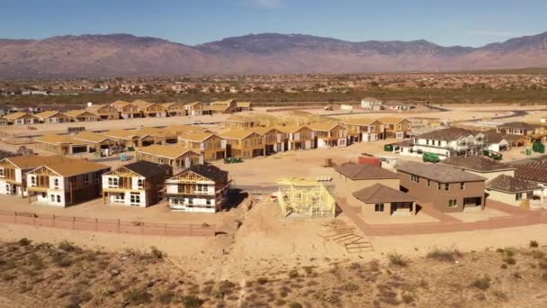 New Real Estate Development Tucson Arizona View Rincon Mountains Drone — Vídeo de Stock