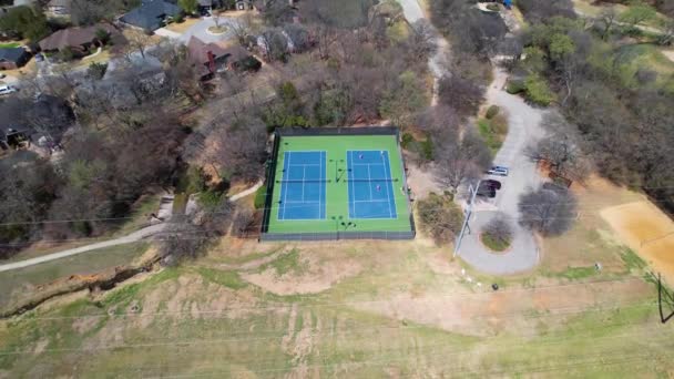 Aerial Video Tennis Courts Highland Shores Owners Association Highland Village — Vídeo de Stock