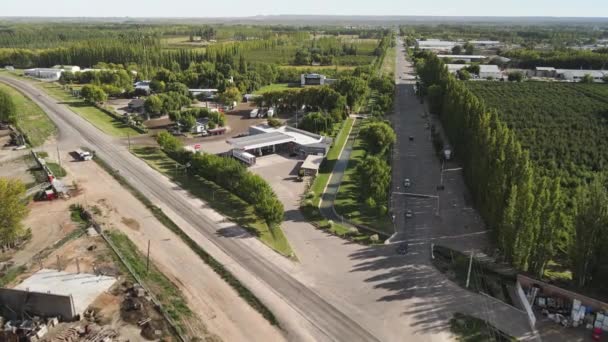 Aerial View Countryside Landscape Next Street Intersection Argentina Northern Patagonia — Stock video