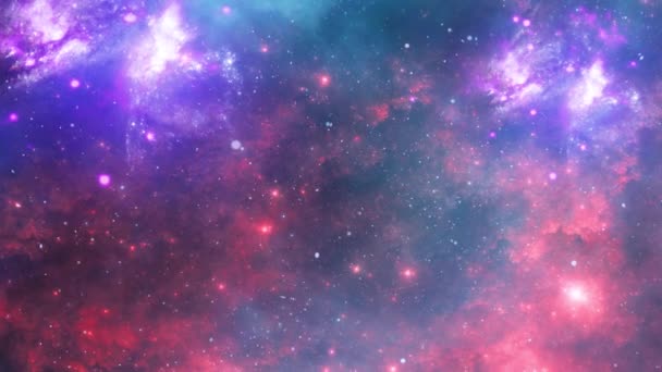 Djuprymd Färgglada Nebulosamoln Moln Universum — Stockvideo