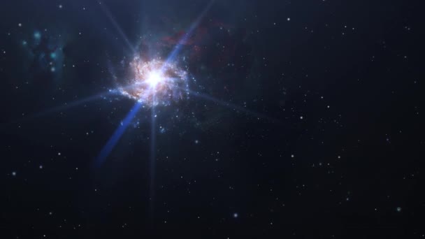 Spiral Galaxy Floating Universe Nebula Cloud Background — стоковое видео