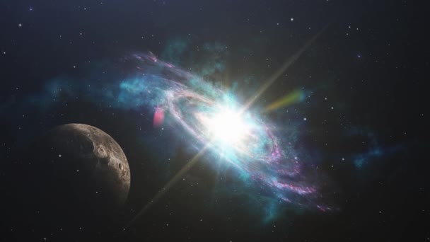 Galáxia Espiral Planetas Universo — Vídeo de Stock