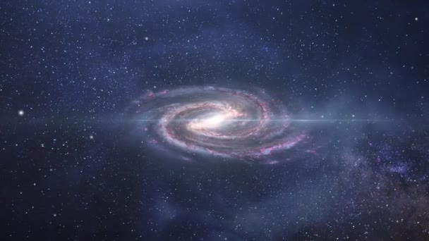 Spiraalstelsel Met Sterren Achtergrond Het Universum — Stockvideo