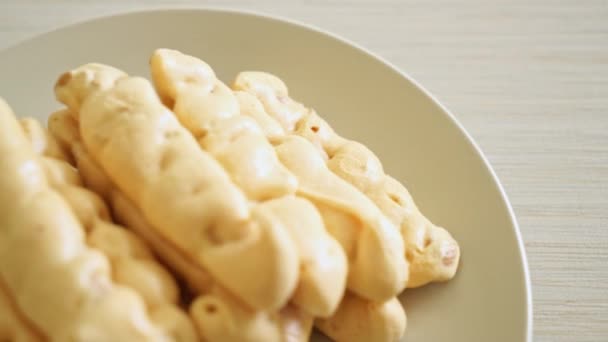 Palo Merengue Almendras Plato Estilo Postre Bocadillo Francés — Vídeos de Stock