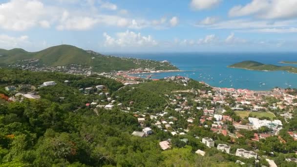 Pan Right Shot Charlotte Amalie City Saint Thomas Island Usvi — Video Stock