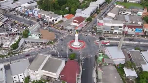 Phuket Chalong Tráfego Rua Círculo Aéreo Time Lapse — Vídeo de Stock