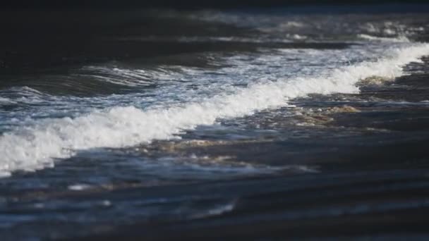 Mächtige Wellen Wälzen Sich Auf Den Untiefen Des Sandstrandes Ersfjord — Stockvideo