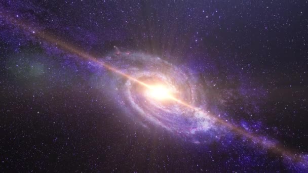 Galaxia Espiral Brillando Brillantemente Universo — Vídeos de Stock