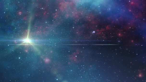 Глубокий Космос Туманные Облака Яркий Свет Вселенной — стоковое видео