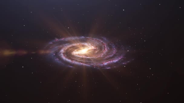 Σπειροειδής Γαλαξίας Λαμπερό Φως Στο Σύμπαν — Αρχείο Βίντεο