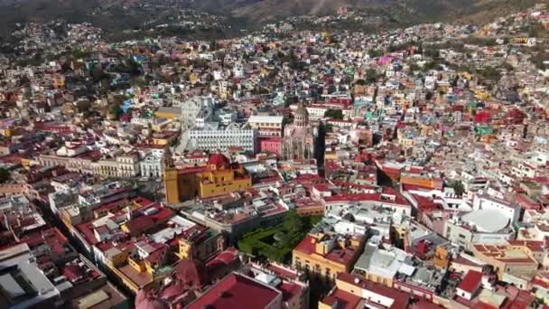 Guanajuato Basislica Mexico Drone Shot Beelden — Stockvideo