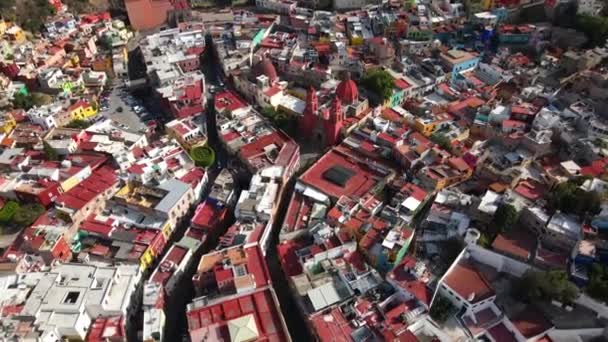 México Drone Filmación Dji Iglesia Guanajuato — Vídeo de stock