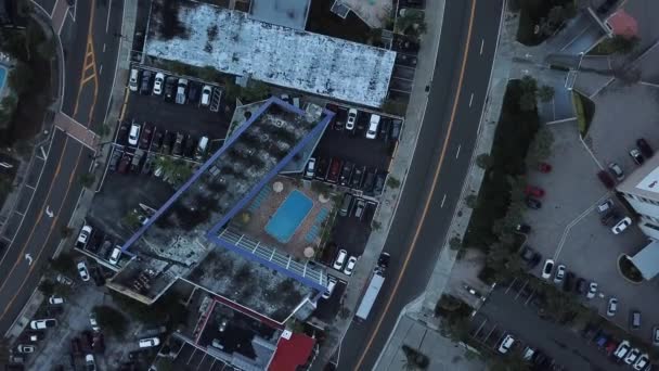 Aerial View Parking Lots Swimming Pool Clearwater Florida — Vídeo de Stock