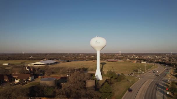 Luchtbeelden Van Double Oak Water Toren Double Oak Texas Video — Stockvideo