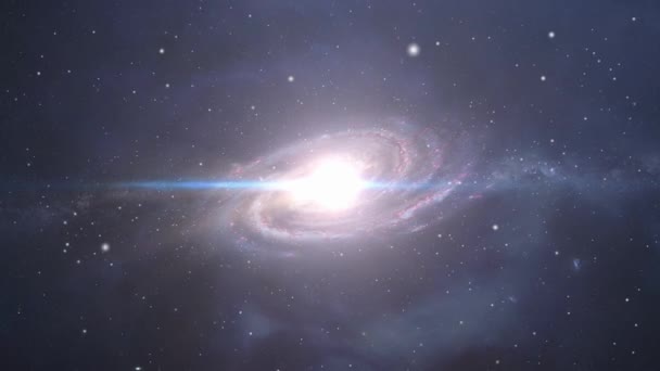 Spiral Galaxy Bright Rays Center Universe — Stockvideo