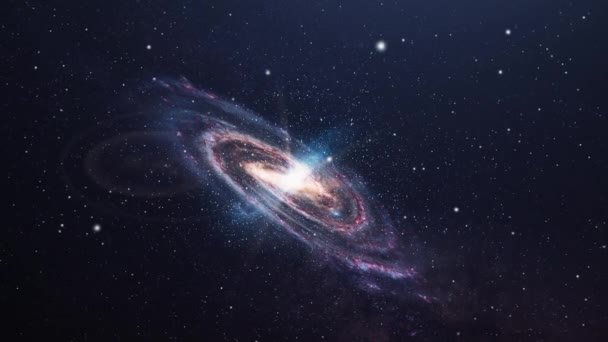 Spiral Galaxy Floating Universe — Stock Video