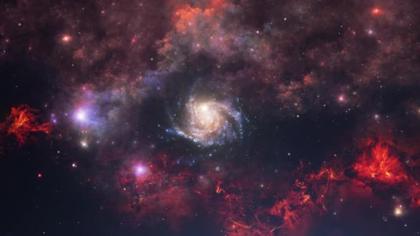 Hluboký Vesmír Galaxie Mlhovina Pozadí — Stock video