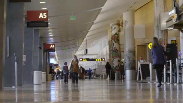 Traveler Traffic Departure Gates Seattle Tacoma International Airport — Video