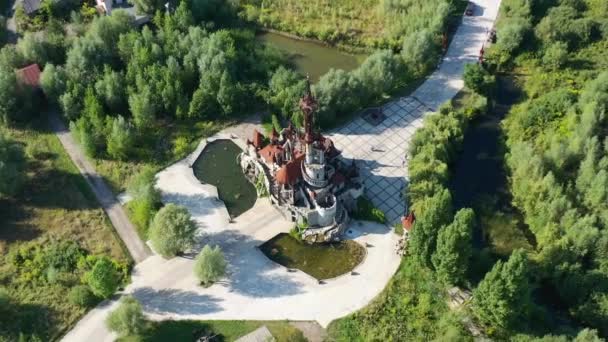 Magical Fairytale Castle Middle Forest Kyiv Oblast Ukraine Made Victoria — Stockvideo