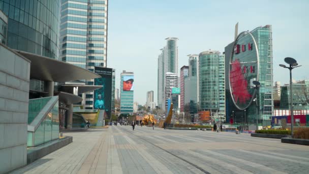 Establishing Shot Coex Mall Nearby Seoul City Skyline Clear Day — Vídeos de Stock