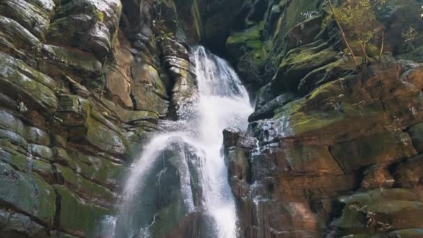 Brazilian Rainforest Cave Waterfall Slow Motion — стоковое видео