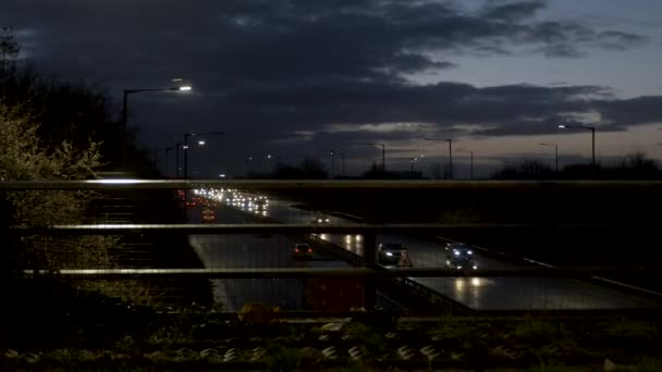 Evening Traffic Going A40 Seen Target Roundabout Northolt — Vídeo de Stock