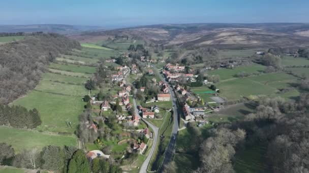 โอทางอากาศ Hutton Hole North York Moors National Park Push Village — วีดีโอสต็อก