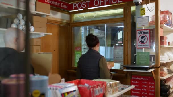 Line People Queue Post Office Shop — Stock Video