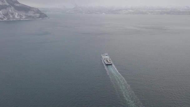 Veduta Aerea Del Traghetto Che Naviga Nel Mare Naturale Della — Video Stock