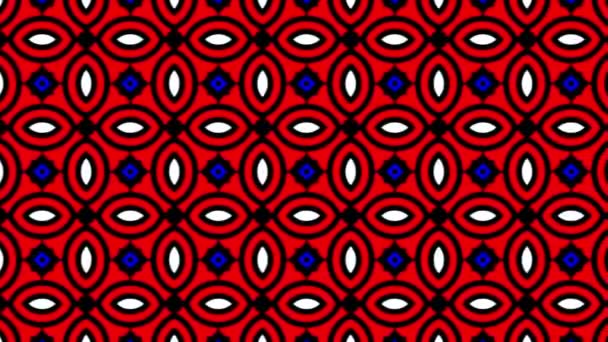 Sömlös Geometrisk Svart Röd Vit Och Blå Mönster Glidande Rörelse — Stockvideo