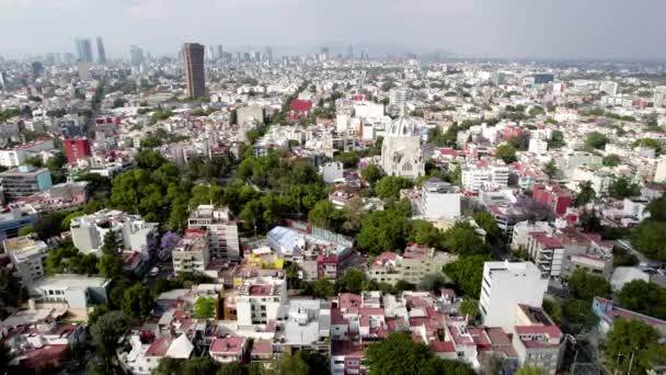 向墨西哥市发射无人驾驶飞机 — 图库视频影像