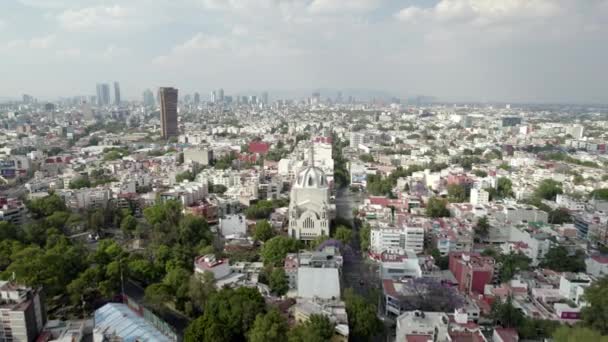 Drone Shot Barrio Residencial Ciudad México — Vídeos de Stock