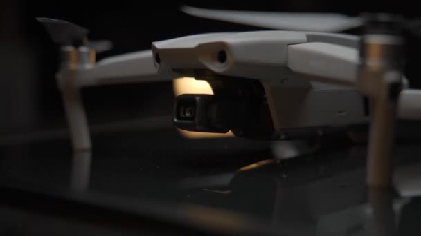 Closeup Cinematic Video Drone Lit Soft Light Orange Lights Background — Stock videók