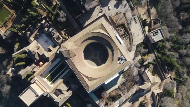 Overhead View Palace Charles Renaissance Building Alhambra — Stockvideo