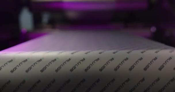 Basılı Folyoyu Endüstriyel Baskı Makinesinde Rulo Halinde — Stok video