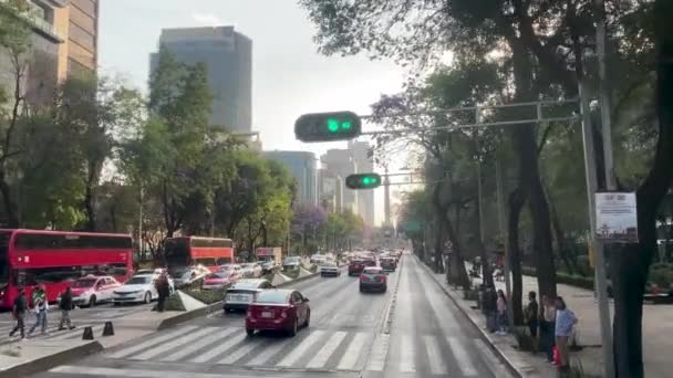 Shot Normal Day Paseo Reforma Mexico City — Vídeos de Stock