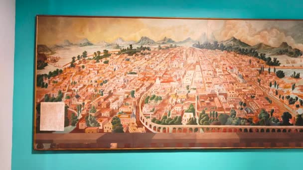 十六世纪墨西哥城市的旧漆 — 图库视频影像