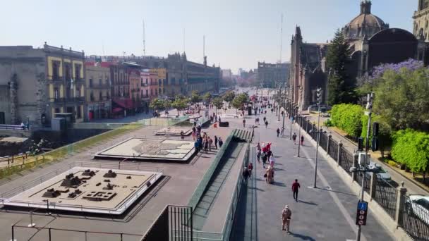 View Aztec City Models Zocalo Mexico City — Vídeo de Stock