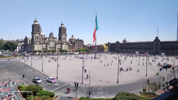 墨西哥全市的Zocalo景观 — 图库视频影像
