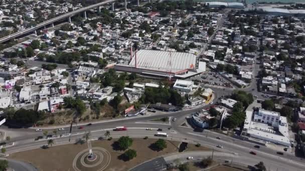 Bred Bild Staden Tampico Uppifrån Med Drönare Mexiko — Stockvideo