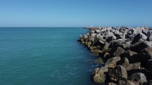 Oceán Pomalu Naráží Skály Tampicu Veracruzu Mexiku — Stock video
