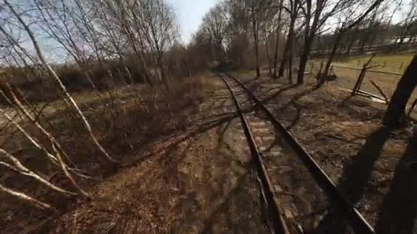 Fpv Drone Railway Fast Shot — Vídeos de Stock