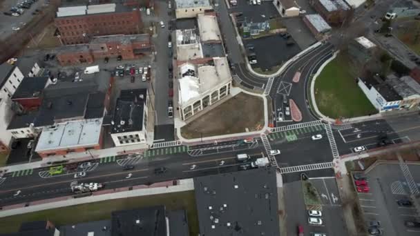 Flygfoto Över Kingston Usa Daglig Street Traffic Och Byggnader Drone — Stockvideo