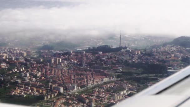 Pemandangan Pesawat Udara Dari Porto Oporto Kota Portugal Selama Pagi — Stok Video