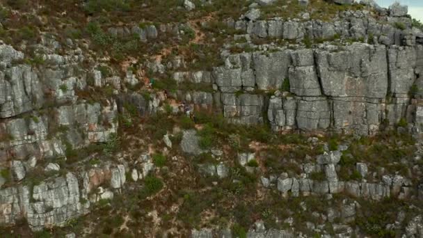 Skupina Turistů Lezení Indie Venster Trail Table Mountain Kapské Město — Stock video