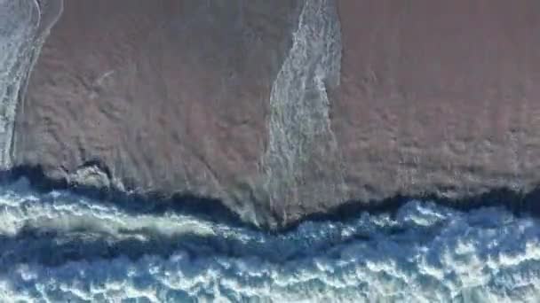 Top View Breaking Foamy Waves Blouberg Beach Summer Cape Town — Wideo stockowe