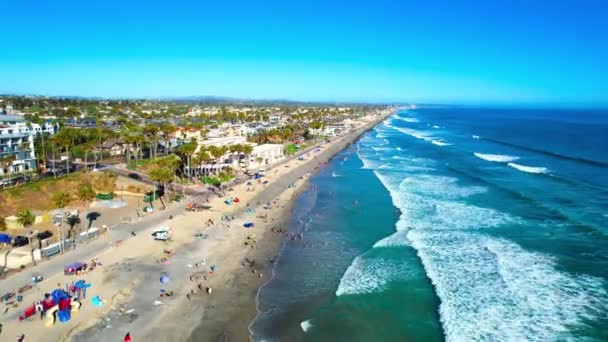 Drone Shot Oceanside Beach — 비디오