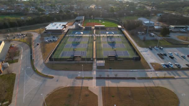 Aerial Footage Tennis Courts John Guyer High School Denton Texas — Video Stock