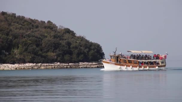 Tourist Boat Water Water Public Transport Ship Seaside Boat Full — Video