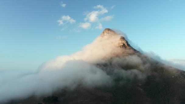 White Fluppy Clouds Testa Leone Baldacchino Città Del Capo Sud — Video Stock